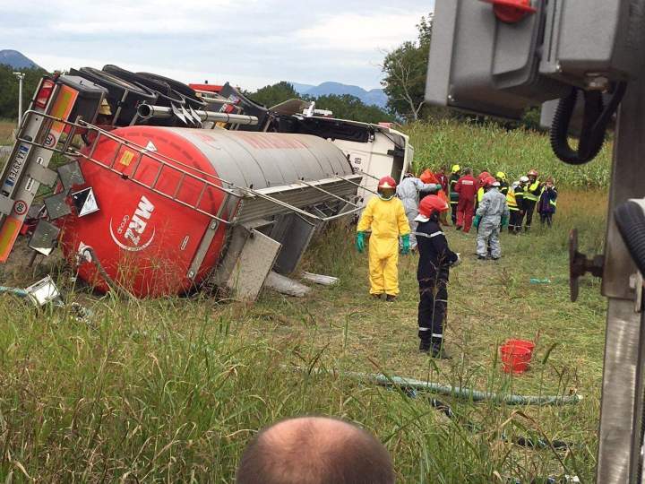 Site accident camion-citerne Le Touvet